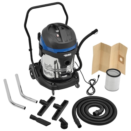 Global Industrial Wet Dry Vacuum, 16 Gallon, Stainless Steel 641196